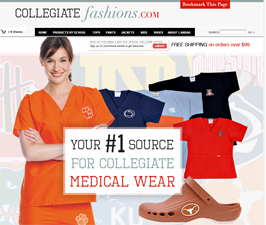 Collegiate Scrubs from Landau Uniforms - Landau Womens Scrubs, Landau Unisex Scrubs, Landau Scrub Jackets with College Logos 